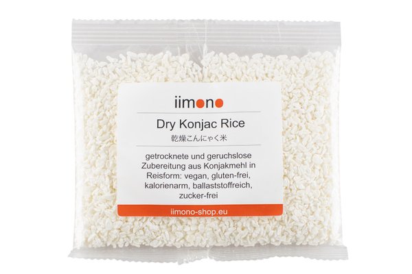 iimono Dry Konjac Rice - kalorienarmer & kohlenhydratarmer Reis aus Konjakmehl
