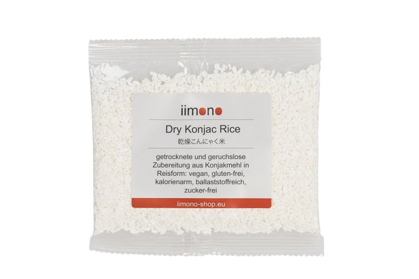 iimono Dry Konjac Rice - kalorienarmer & kohlenhydratarmer Reis aus Konjakmehl - 50g Packung